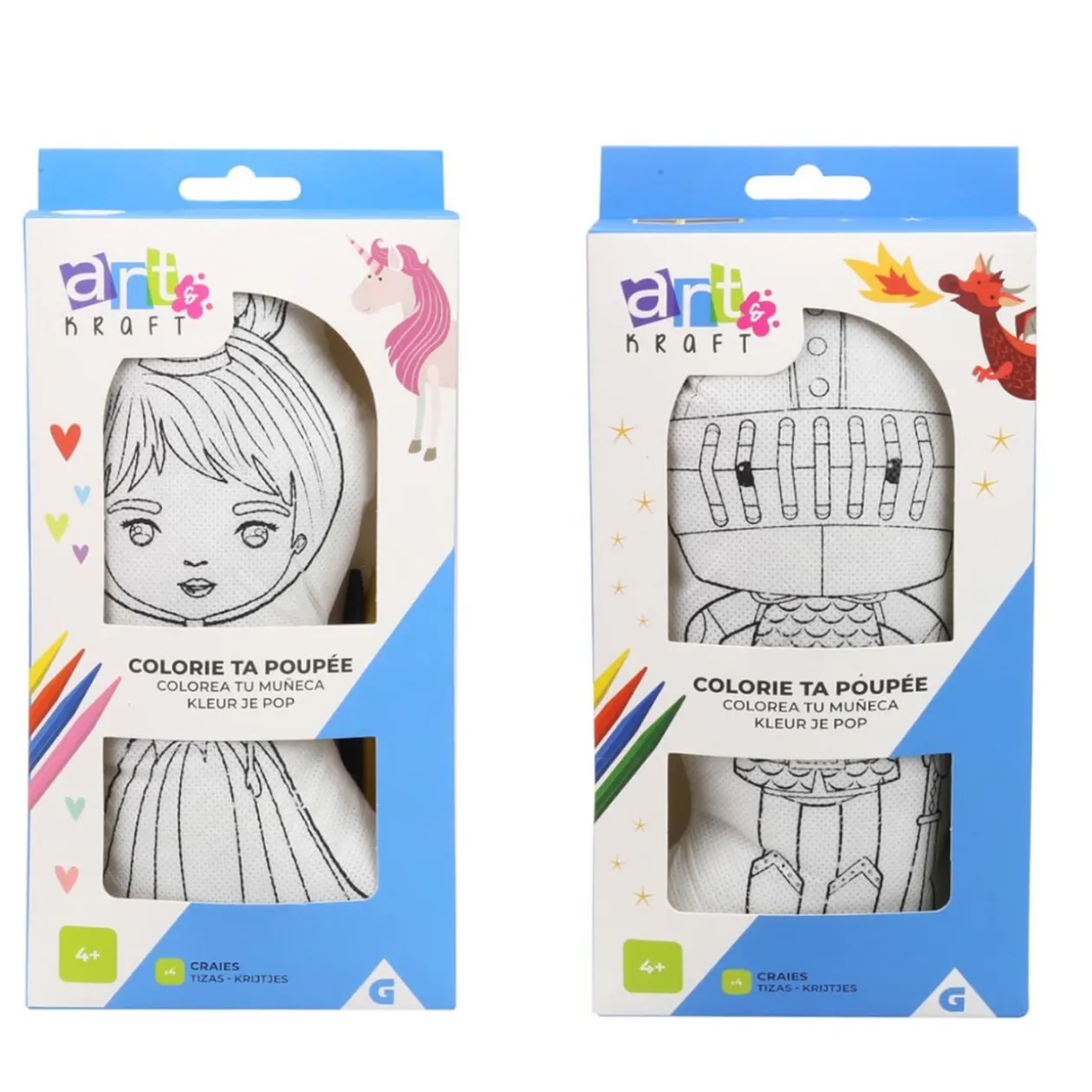 Coussin à colorier et ses 4 crayons