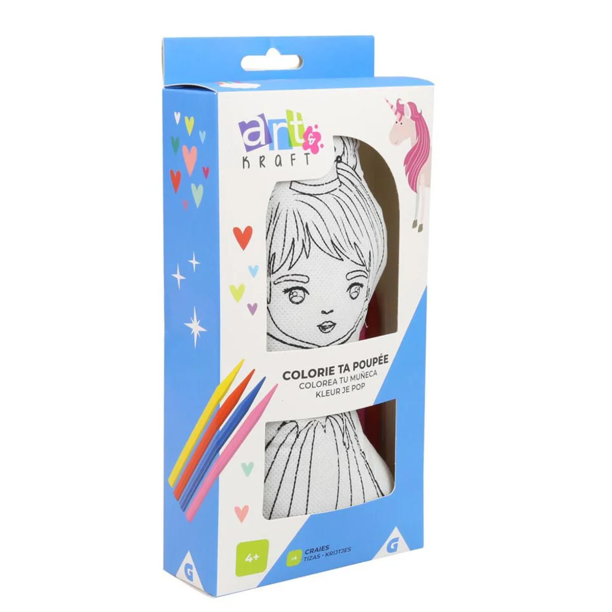 Coussin à colorier et ses 4 crayons