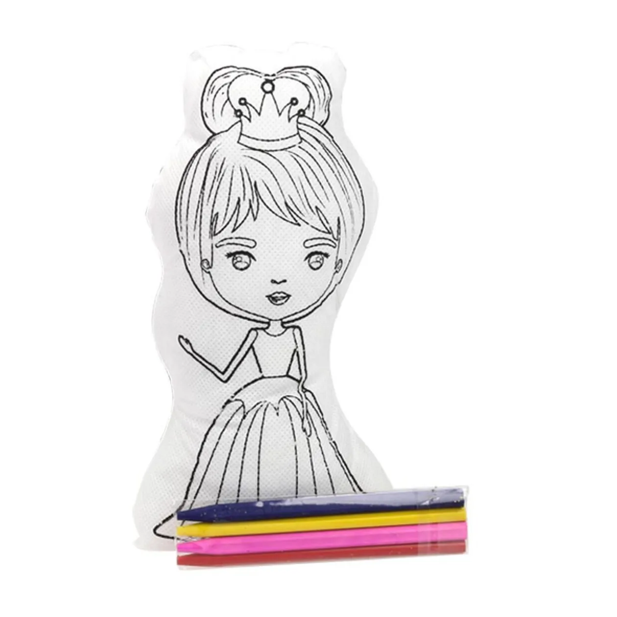 Coussin à colorier et ses 4 crayons