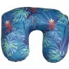 Coussin de voyage 3 en 1 imprimé tropical bleu vert