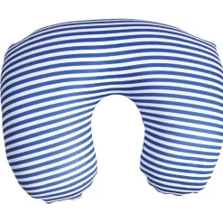 Coussin de voyage 3 en 1 rayé bleu et blanc