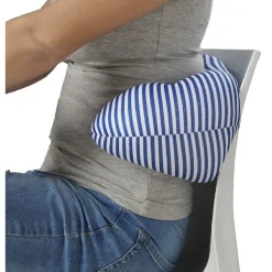 Coussin de voyage 3 en 1 rayé bleu et blanc