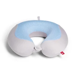 Coussin de voyage rafraîchissant bleu et gris 30x30xH10cm