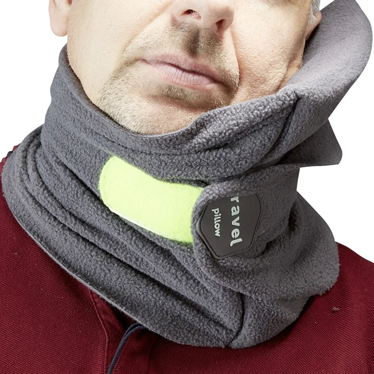 Coussin de voyage tour de cou polyester gris