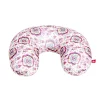 Coussin de voyage yeux coeurs rose 28x28x9cm