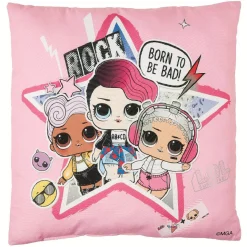 Coussin LOL rose en polyester