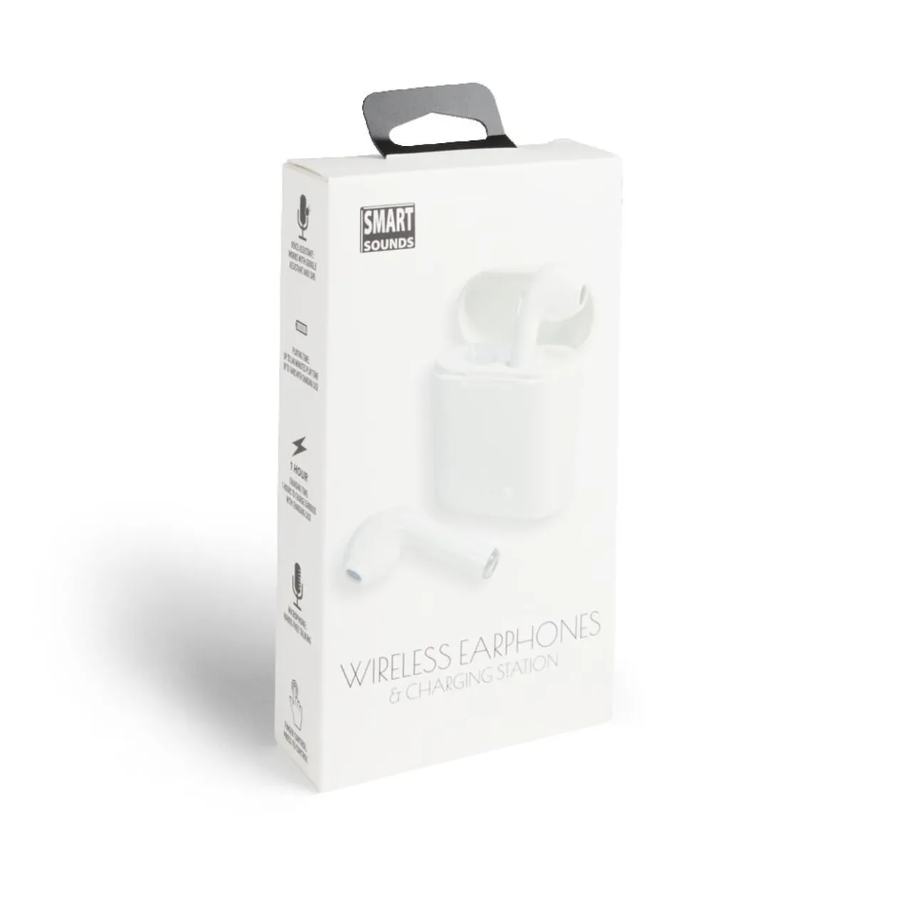 Écouteurs Bluetooth avec étui de charge blanc