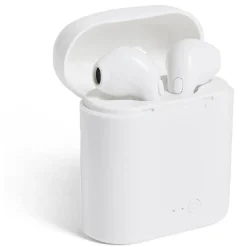 Écouteurs Bluetooth avec étui de charge blanc
