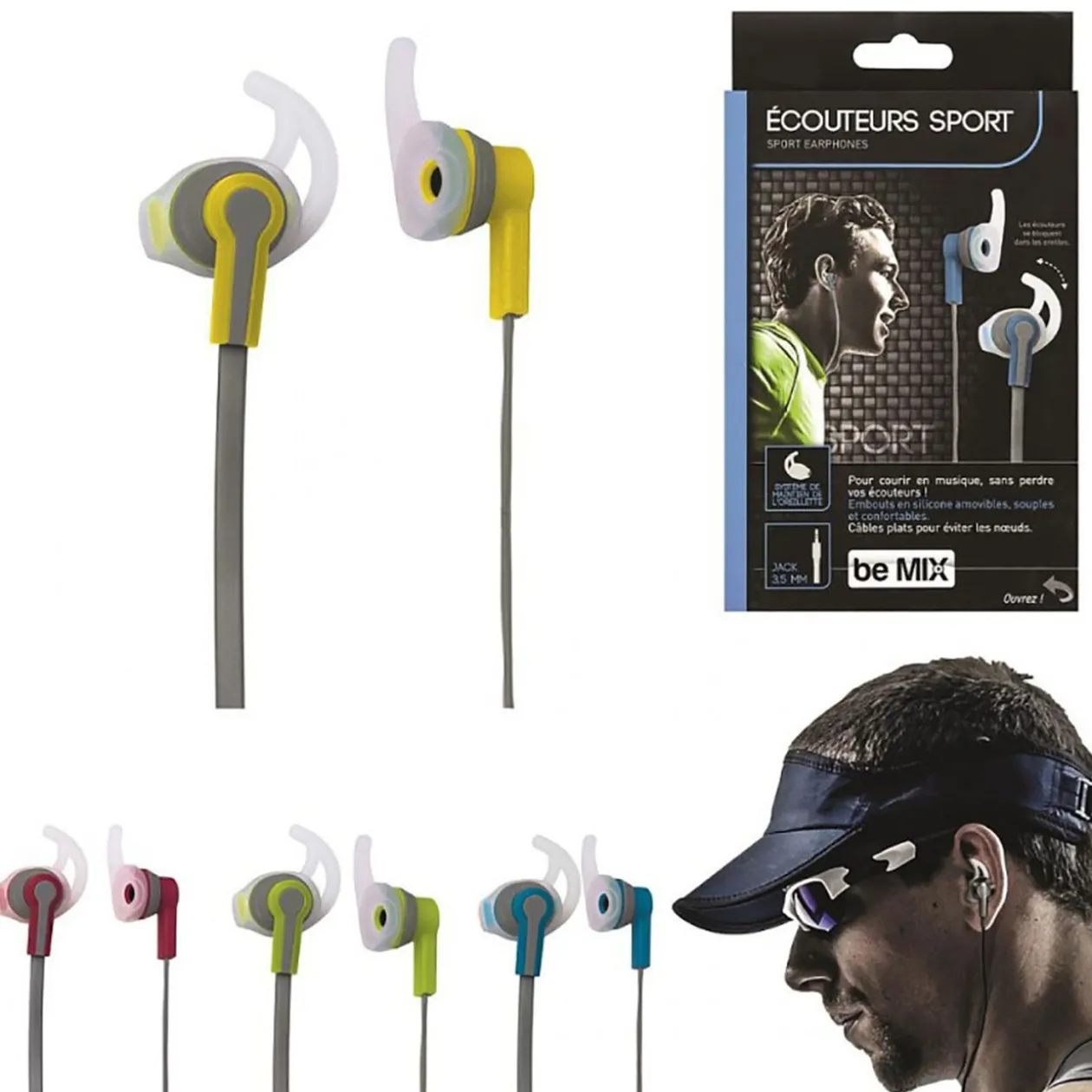 Écouteurs filaires de sport prise jack