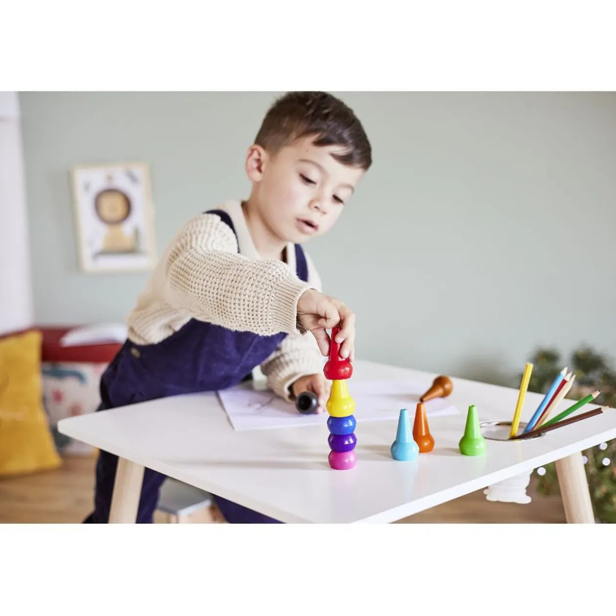 Crayon à doigt multicolore x10