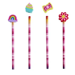 Crayon à papier avec gomme intégrée forme fantaisie L23,5cm x6