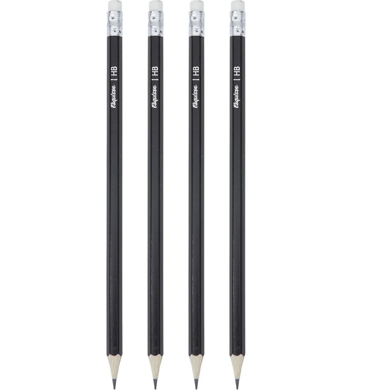 Crayon graphite HB avec gomme x4