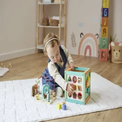 Cube d'activités 5-en-1 en bois