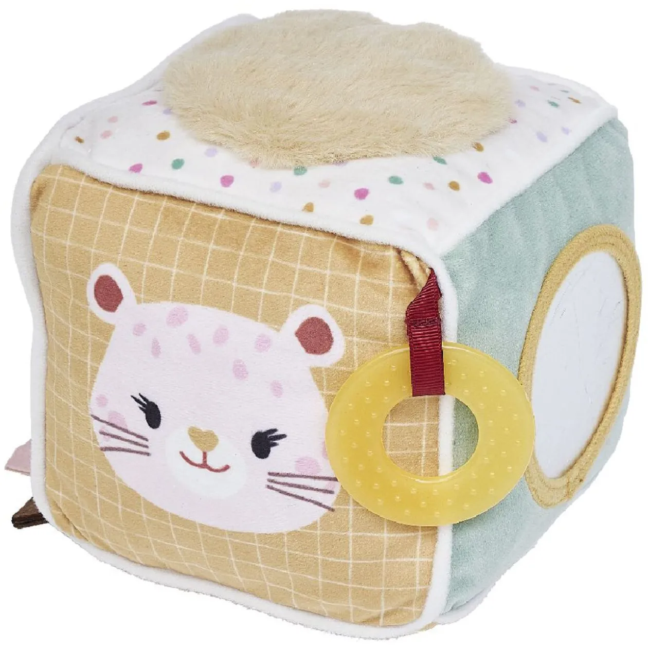 Cube d'éveil souple motif Guépard 4 activités