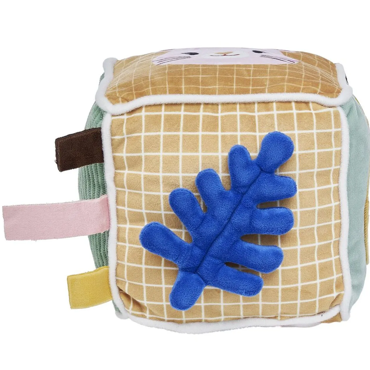 Cube d'éveil souple motif Guépard 4 activités