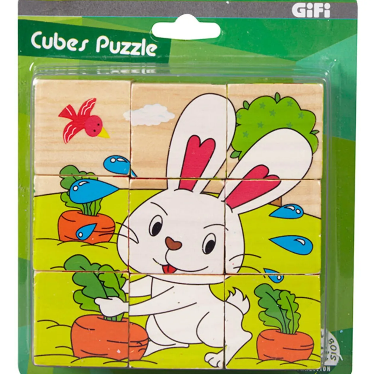 Cubes puzzle X9 en bois