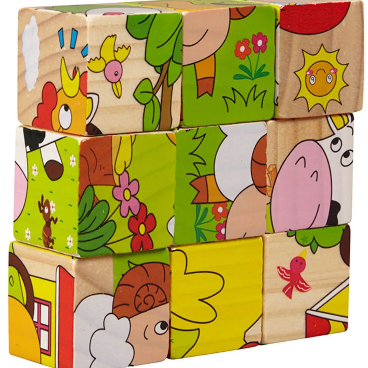 Cubes puzzle X9 en bois