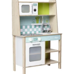 Cuisine électronique en bois avec plaque lumineuse et sonore