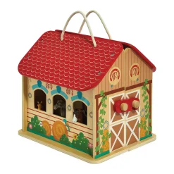 Écurie transportable en bois et accessoires