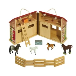 Écurie transportable en bois et accessoires