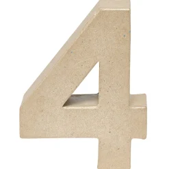 Décoration chiffre 4 papier maché à poser