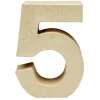Décoration chiffre 5 papier maché à poser