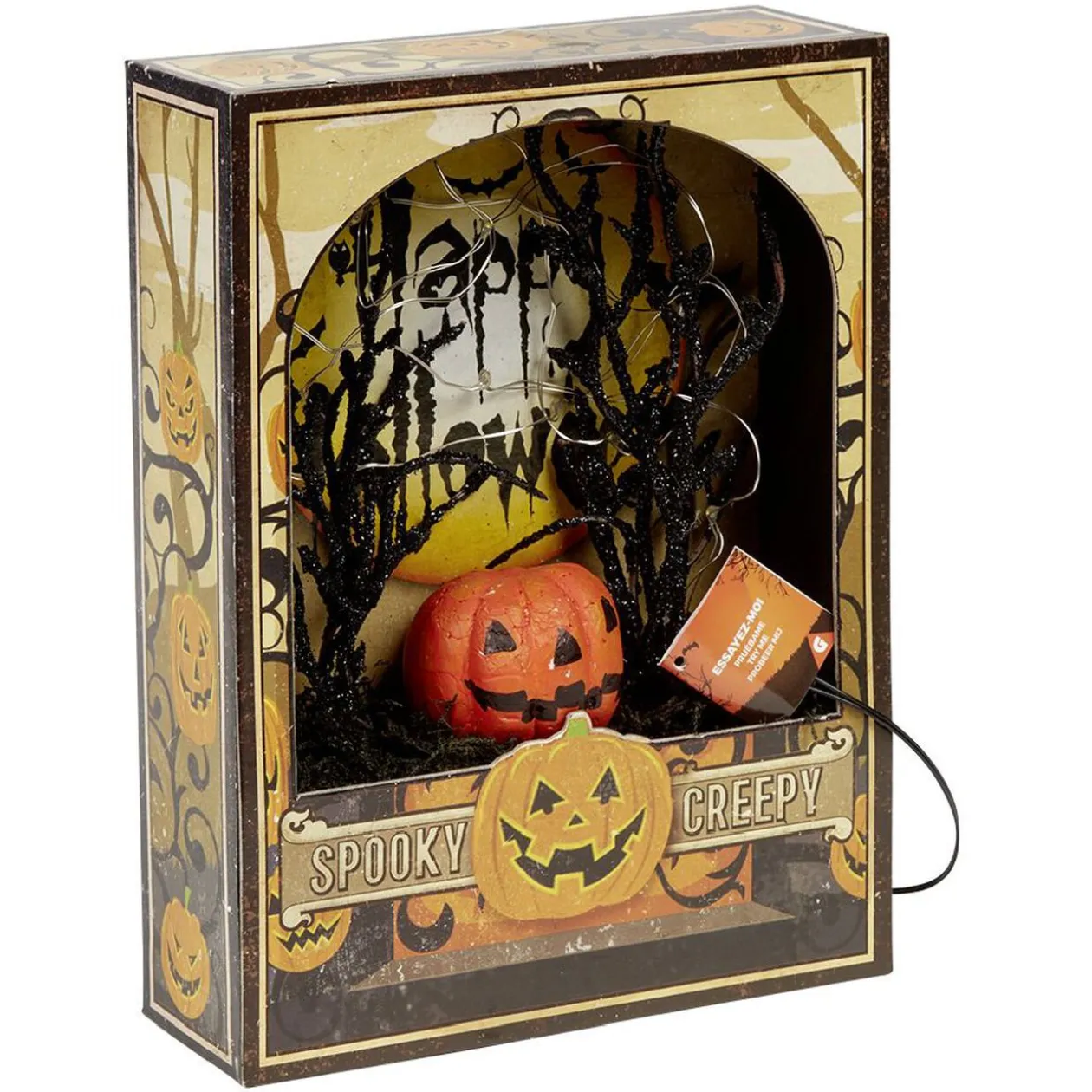 Décoration scène citrouille lumineuse Halloween