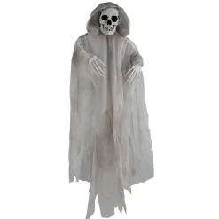 Décoration Tête de mort avec voile à suspendre H100 cm