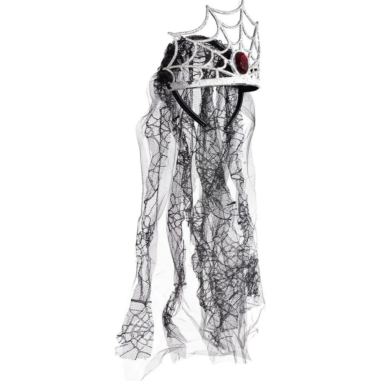 Diadème araignée avec voile pour adulte