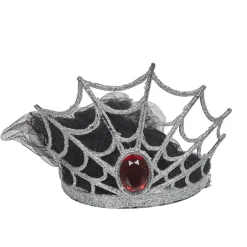 Diadème toile d'araignée argentée