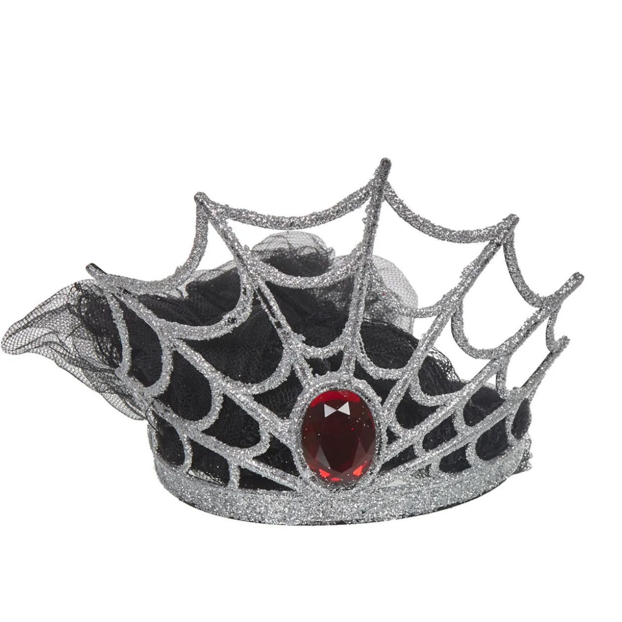 Diadème toile d'araignée argentée