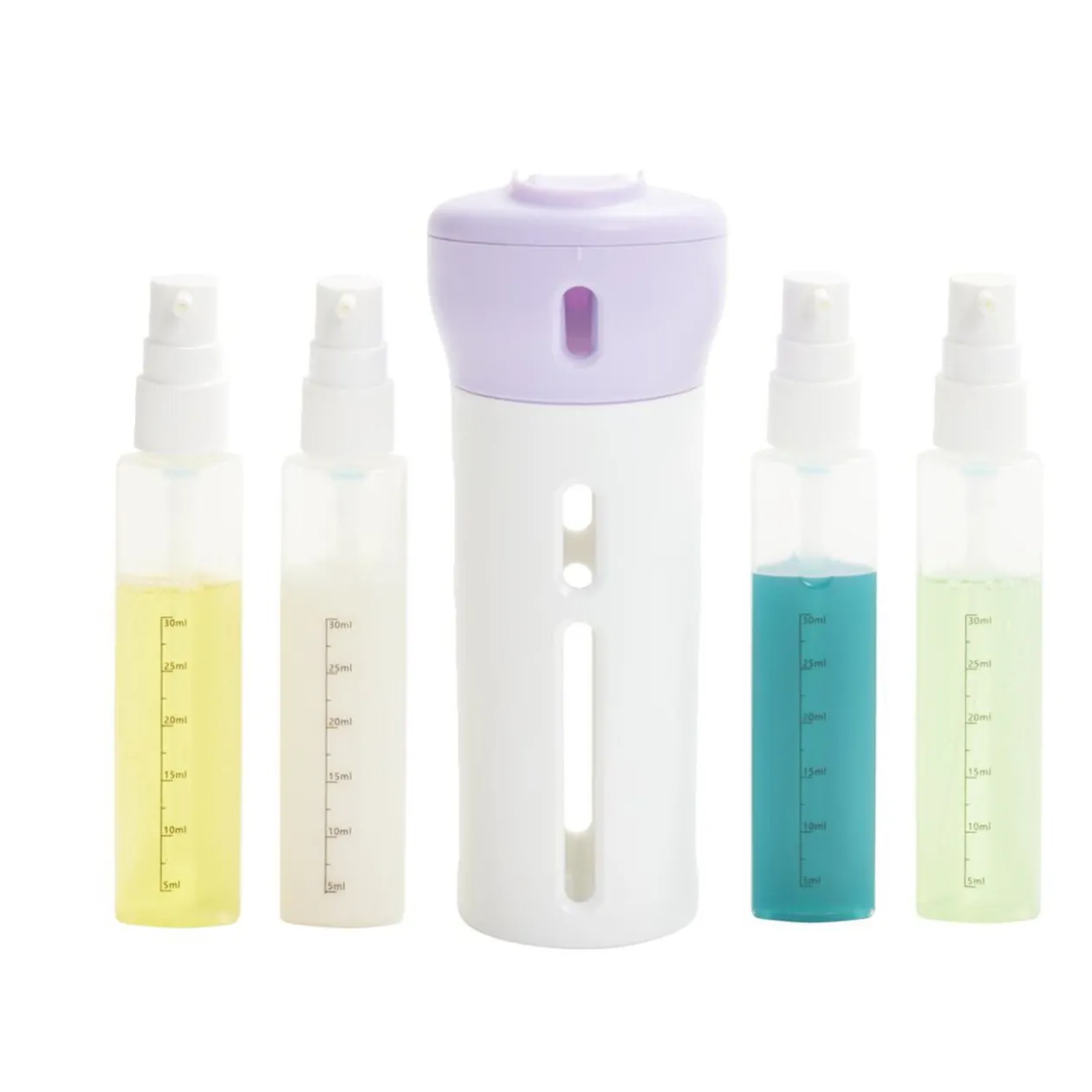 Distributeur de voyage 4-en-1 bouchon pivotant