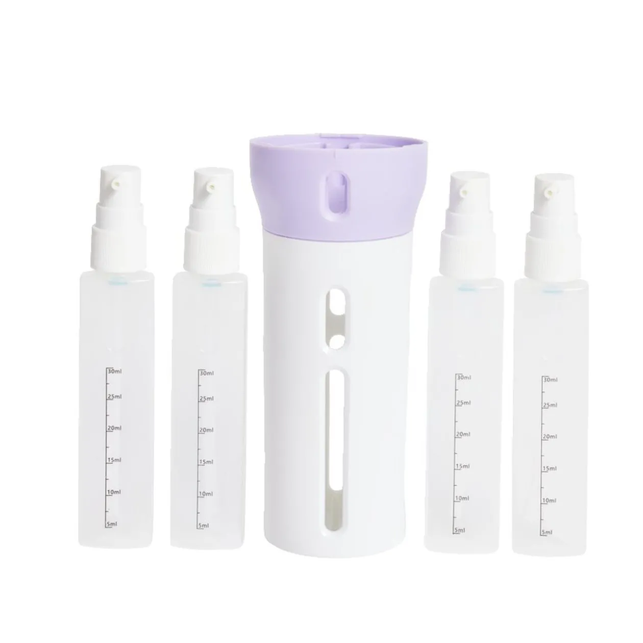 Distributeur de voyage 4-en-1 bouchon pivotant