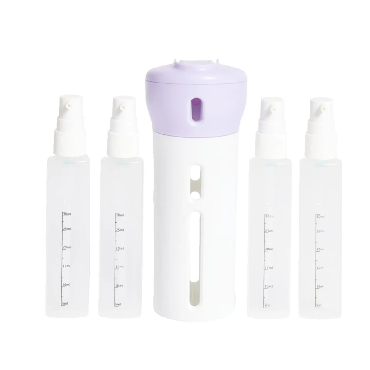 Distributeur de voyage 4-en-1 bouchon pivotant