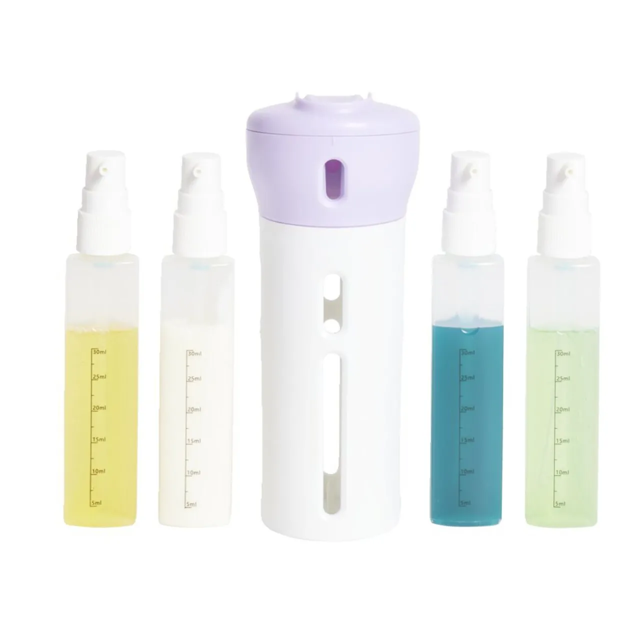 Distributeur de voyage 4-en-1 bouchon pivotant