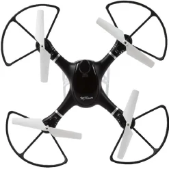 Drone radiocommandé noir et blanc avec caméra