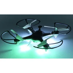 Drone radiocommandé noir et blanc avec caméra