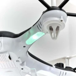 Drone radiocommandé noir et blanc avec caméra