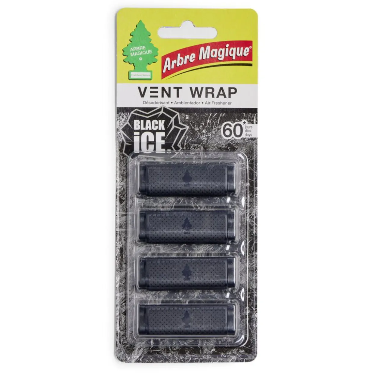 Désodorisant voiture Vent Wrap Arbre Magique senteur Black Ice