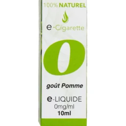 E liquide 100% naturel pomme 0mg/ml de nicotine