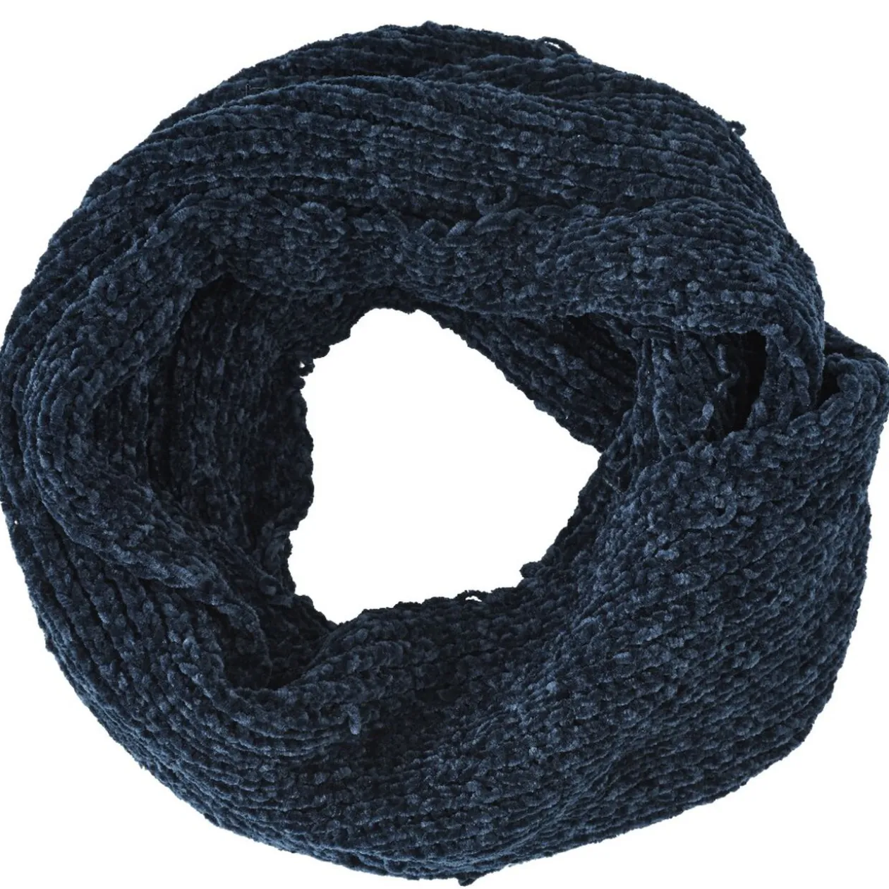 Echarpe chenille bleu marine