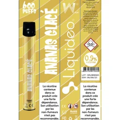 E-cigarette jetable ananas glacé 2 ml 0.9% nicotine