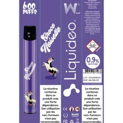 E-cigarette jetable choco noisette 2 ml 0.9% nicotine