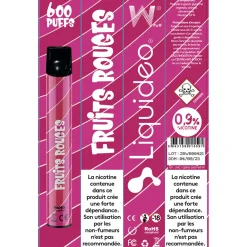 E-cigarette jetable fruit rouge 2 ml 0.9% nicotine