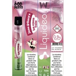 E-cigarette jetable ice cream fraise 2 ml 0.9% nicotine