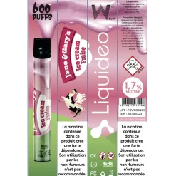 E-cigarette jetable ice cream fraise 2 ml 1.7% nicotine