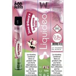 E-cigarette jetable ice cream fraise 2 ml 0.9% nicotine