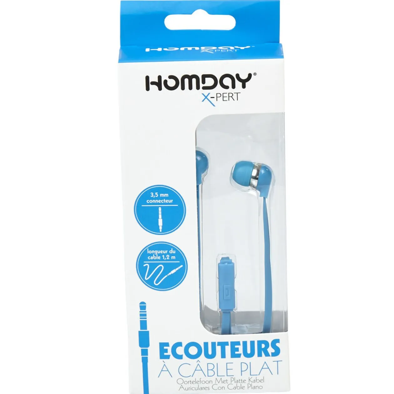 Ecouteurs à câble plat Homday