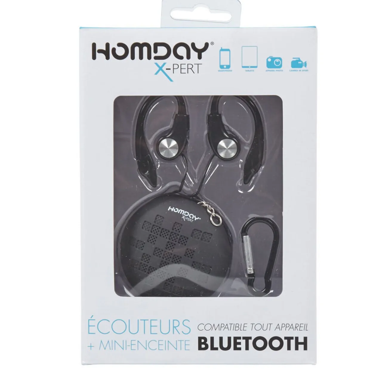 Ecouteurs et mini enceinte Homday