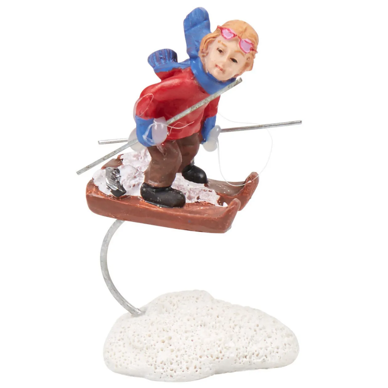 Enfant skieur village de Noël